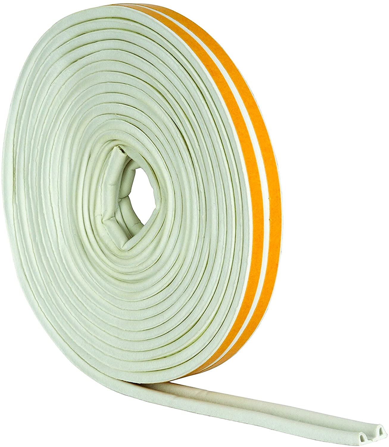 Merriway BH03405 (2 Pcs) StormSeal Door & Window P-Profile Draught Excluder, Self Adhesive EPDM Rubber Weatherstrip, 5 Metres (16.1/4 foot) - White (Pack of 2 x 2.5 Metre)