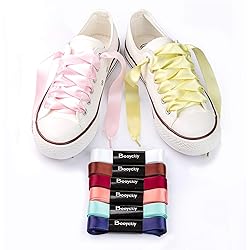 Booyckiy Flat Colorful Satin Ribbon Shoelaces