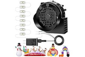 OHMANHE Replacement 1.5A Air Blower Fan for Inflatables, 8 Bright LED Light with Waterproof 2.0A Adapter, 12V Motor for Blow Up Yard Christmas Thanksgiving Outdoor Holiday Decorations