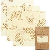 Bee's Wrap - Medium 3 Pack - Made in the USA with Certified Organic Cotton - Plastic and Silicone Free - Reusable Eco-Friendl