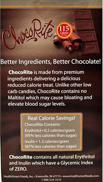 HEALTHSMART FOODS CHOCORITE CHOCOLATE BAR, 5PACK MILK CHOCOLATE