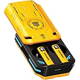 Transformers Earbuds T76, Bluetooth 6.0 Wireless Gaming Earbuds with Mic, Low Latency in Ear Earbuds, 13mm Drivers, HD Calling, 40H Playtime, Zinc Alloy Case (Bumblebee Yellow)