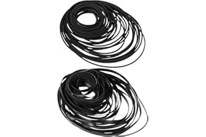 Giantree 100 Recorder Rubber Belts, 40-135mm Cassette Tape Belt, Cassettes Repair and Maintenance Hybrid Flat Cassette Rubber Belts for DVD CD LD VCR Repeater Drives, 50 1mm Width and 50 4mm Width
