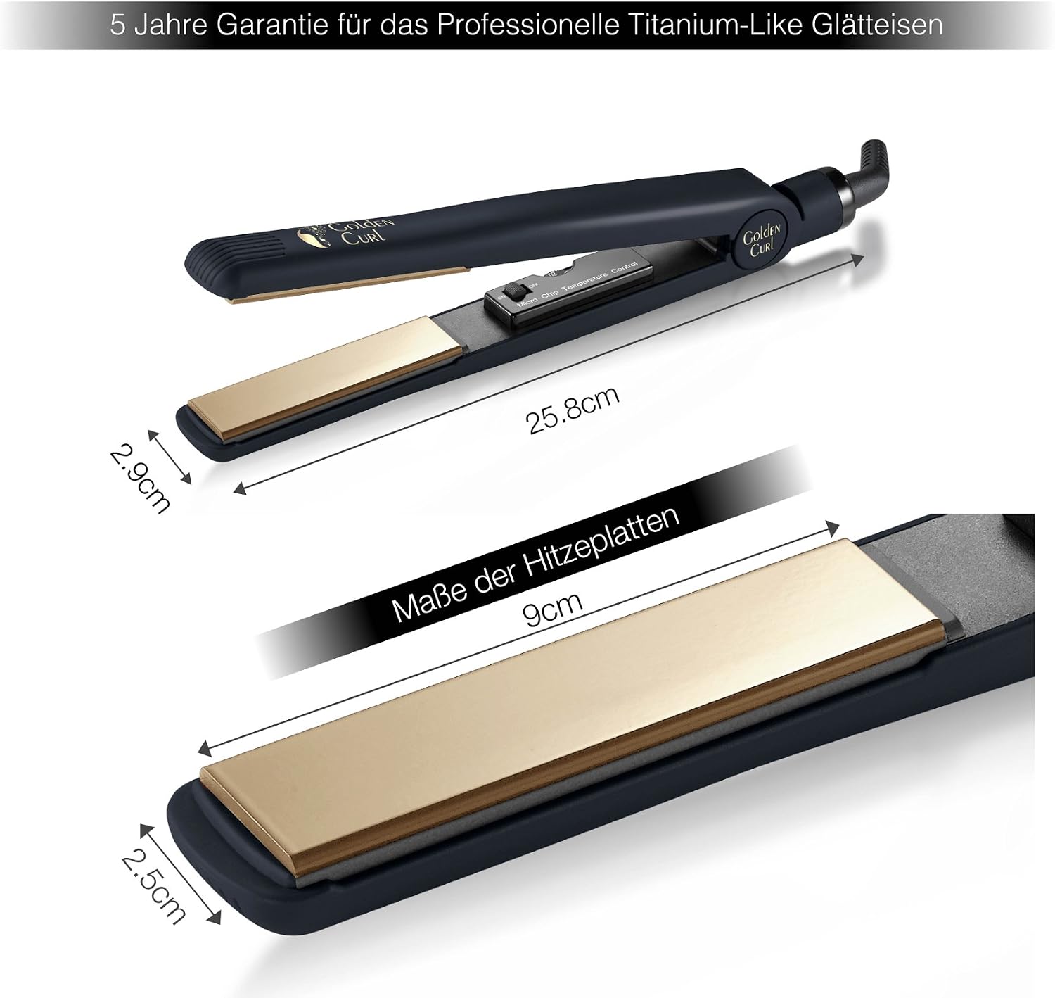 Golden Curl Hair Straightener Flat Iron Styler, 5 Year Peace of Mind - Image 4