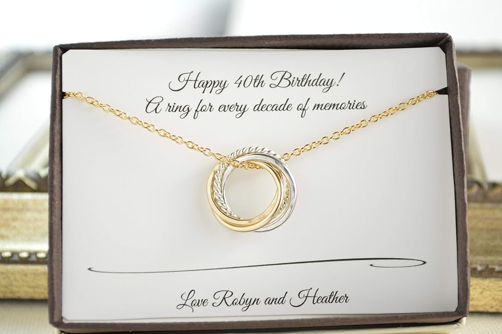 40th Birthday gift for her, 4 Mixed metals