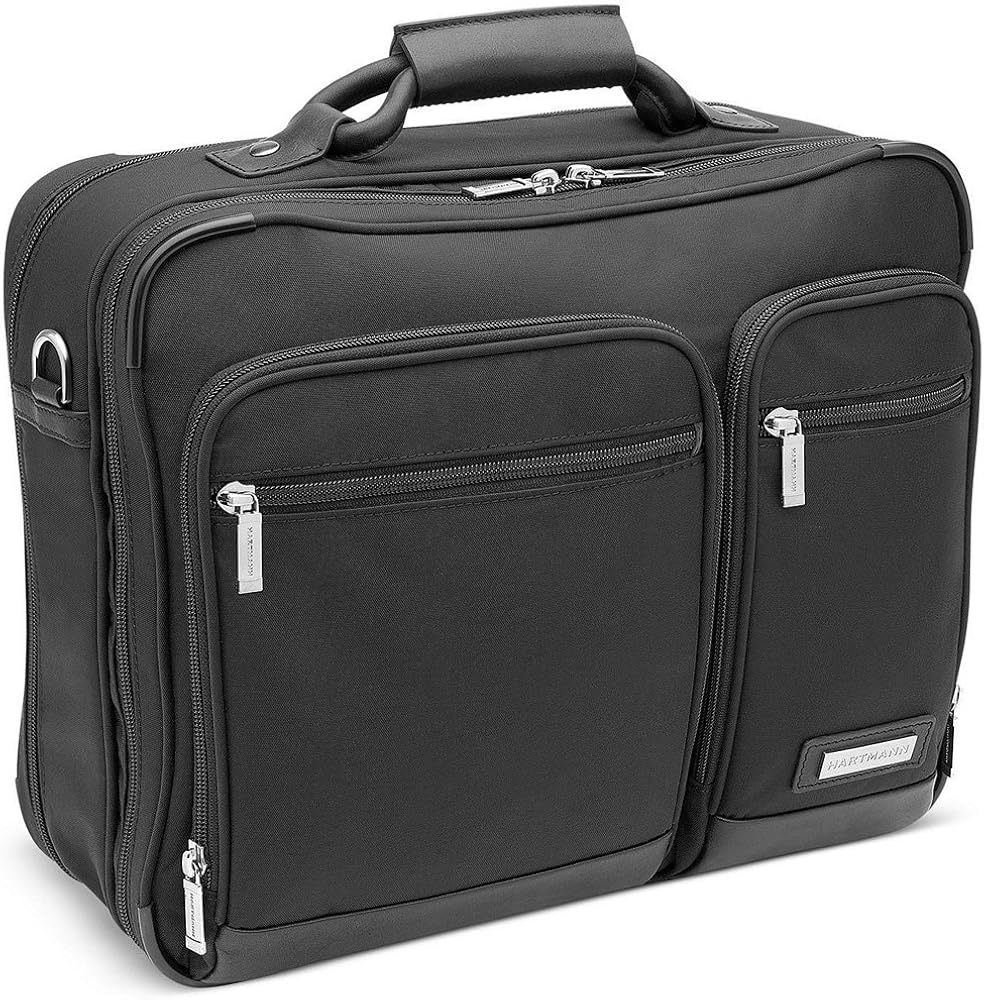 Hartmann Leather Trimmed Double Compartment Expandable