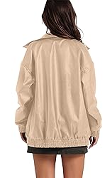 SAMPEEL Leather Jacket Women Faux Oversized