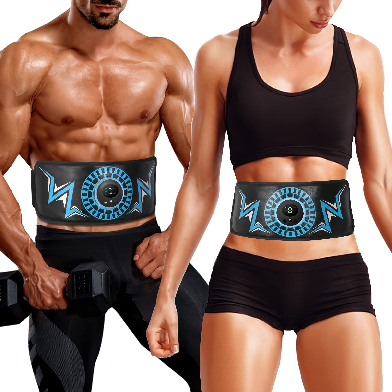 JOYTOUR ABS Trainer EMS Muscle Stimulator, ABS Stimulator Science-Verified Safe Effective Quick EMS Technology Abdominal Toning Belt, ABS Stimulator for Women Men with Extra Extension Strap