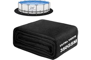 WLLEYAY 350G/M² Thicker Pool Liner Pad for Above Ground Swimming Pools,24 Ft Round Under Pool Padding, Durable Geotextile Material, Double Density Puncture Resistant, Extend Liner Life,Mats for Pool Bottom