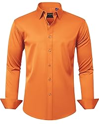 J.VER Men's Dress Shirts Solid Long Sleeve Stretch