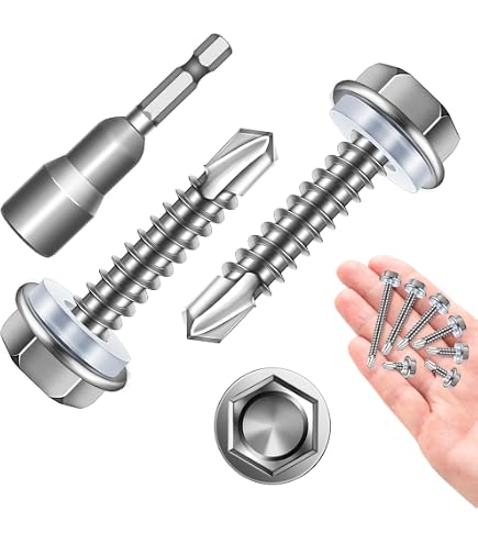 Lot De 500 Vis Auto-perceuses Toiture/bardage SDS #12 X 3/4 Pouce - Hex Tête Plate - Neuf