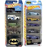 Hot Wheels DC Batman Set of 2 x 5-Packs Die-Cast Toy Cars | Includes Batmobile, SWAT Van, Batplane, Ages 3+