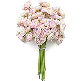 Floroom Ranunculus Artificial Flowers 18 Pcs Lilac Faux Silk Mini Ranunculus Bulk Fake Wedding Filler Flowers for DIY Bouquets, Centerpieces, Bridal Shower Decorations & Arrangements