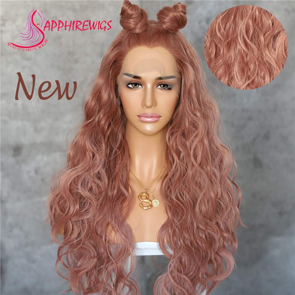 Sapphirewigs Long Light Dark Champagne Daily Queen Daily Makeup Mother's Day Gift Synthetic Lace Front Wedding Party Wigs