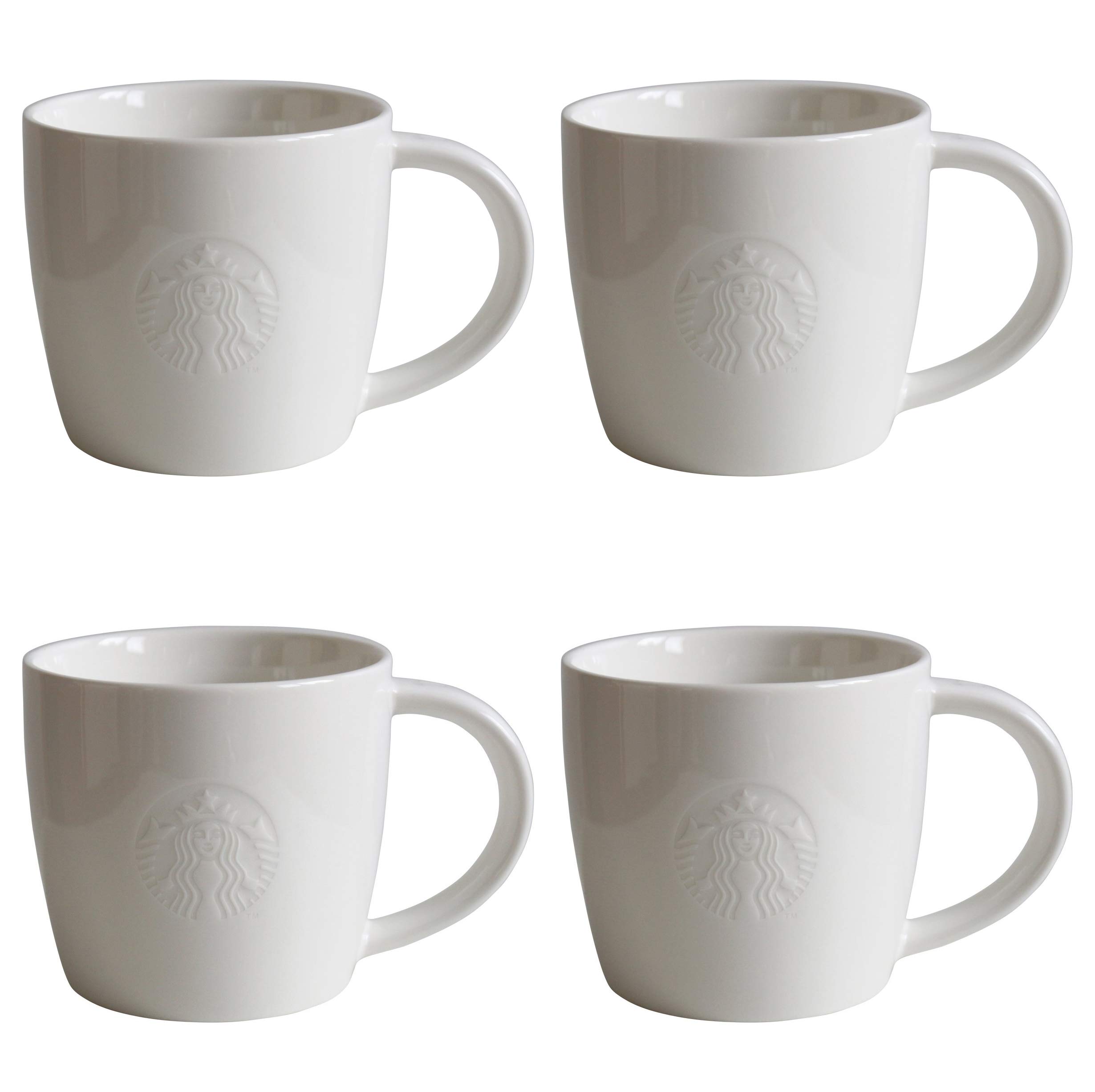 STARBUCKS Porcelain Mug Tall Fore Here Series White Collectors Set Variations Tall Short - 4 - Tall/12oz/355ml