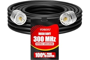Foboiu RG58 Coaxial Cable 50FT, CB Antenna Cable, PL259 UHF Male-to-Male CB Coax, 50 Ohm Coax, Including 30FT/50FT/75FT/100FT Extender for Antenna Analyzers,SWR Meters