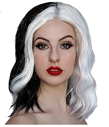 ALLAURA Black and White Cruel DeVil Diva Wig