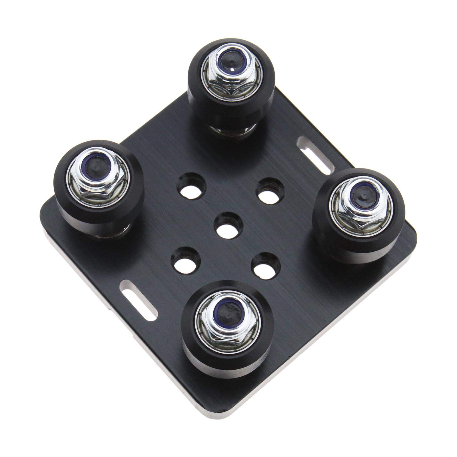 EMSea Small V-slot Gantry Rod Plate Mini V-Wheel Support Plate for 2020 Series Aluminum Profile 3D Printer & CNC Parts Black