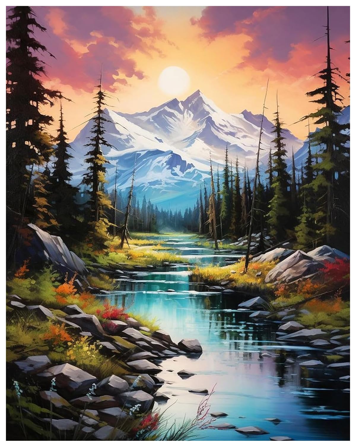 Photo 1 of **MISSING PIECES** KEUASDV Diamond Painting Kits for Adults, Mountain 5D DIY Diamond Art Kits Full Drill Diamond Dots for Gift Wall Decor and Relaxation Gem Arts 12x16 inch