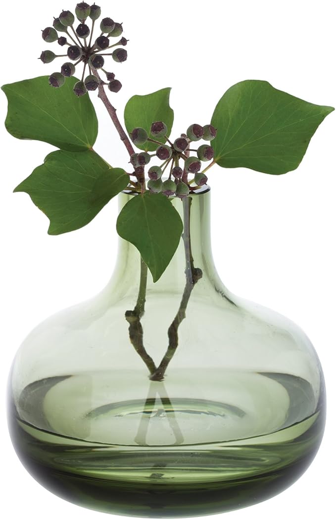 Dartington Crystal Aurora Crystal Vase Olive Green Amazon.co.uk