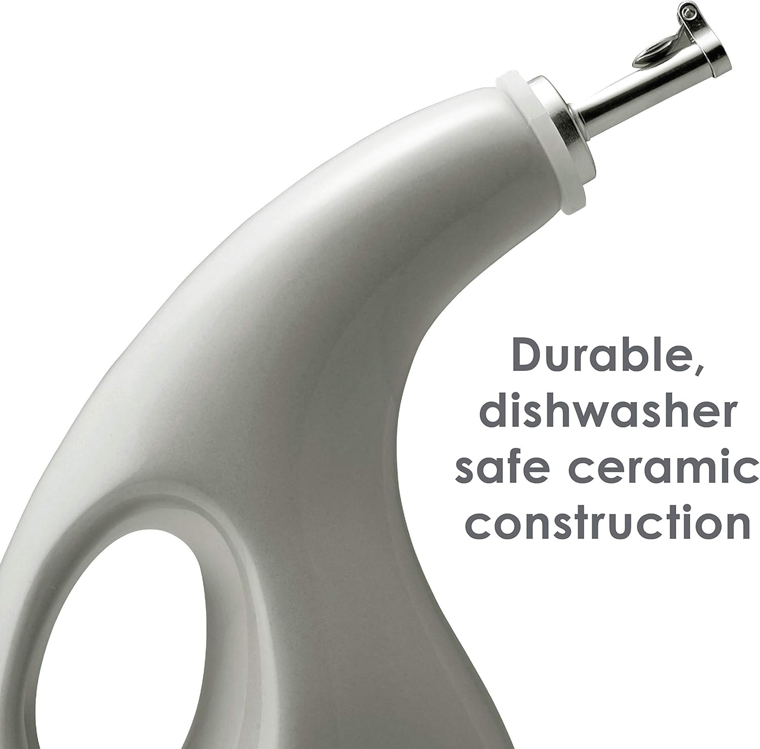 Rachael Ray Solid Glaze Ceramics EVOO Olive Oil Bottle Dispenser with Spout, 1 Piece, Gray Ombre: Kitchen & Dining