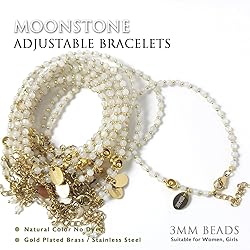 Morchic Natural Moonstone Adjustable Bracelet for