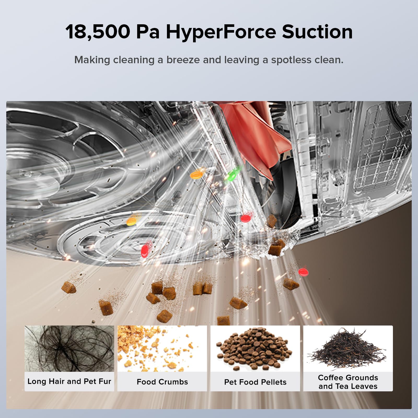 Roborock Qrevo Edge S5A Robot Aspirador y Trapeador, 18.500Pa, Cero Enredos, Cepillo Principal DuoDivide, Cepillo Lateral FlexiArm, Lavado y Autolimpieza de Trapeador con Agua Caliente, Secado con Aire Caliente, Autovaciante, Blanco