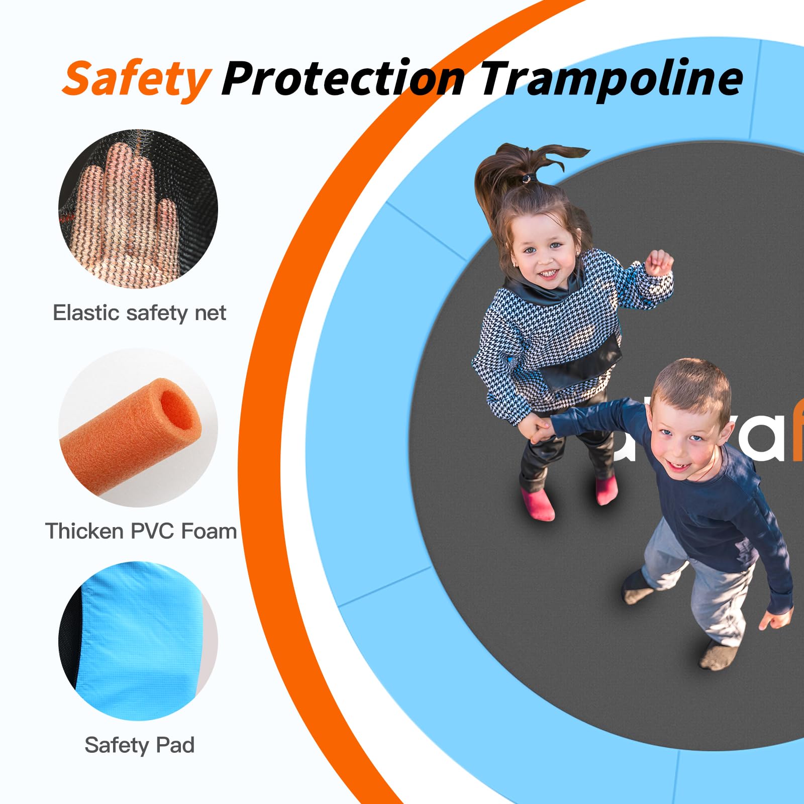 Ativafit 60'' Rebounder Trampoline Indoor Outdoor for Kids Ages 1-8, 5 FT Recreational Toddler Trampoline with Safety Enclosure Net Gifts with Basketball Hoop Dartboard Ocean Bal