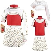 Orizizhic Zombie Girls Costume Character Halloween Costume with Hooded Sweatshirt T-shirt Dress Bracelet for Cheerleader Cosplay Carnival Party