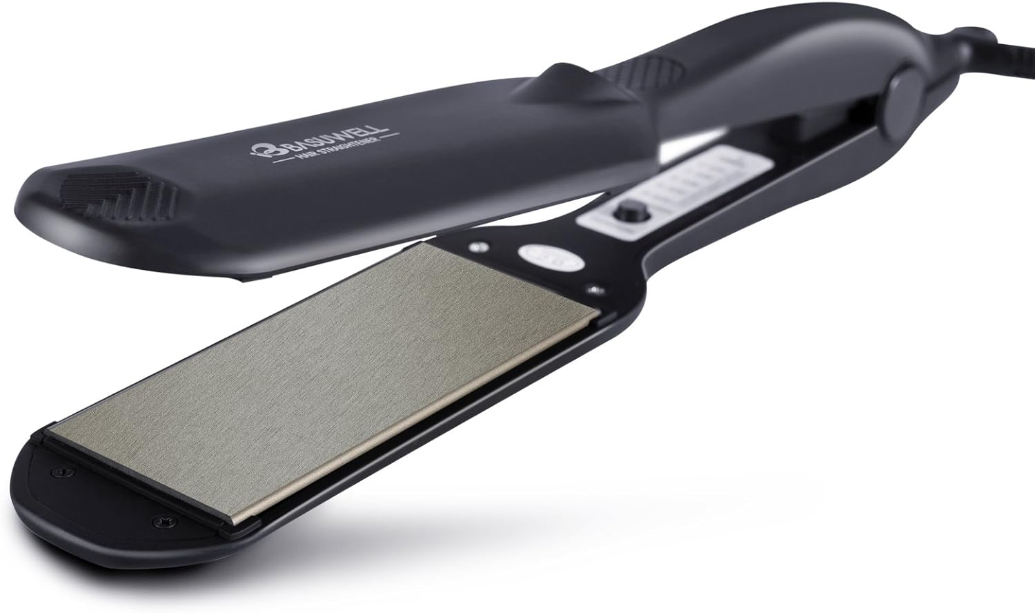 Basuwell Professional Hair Straighteners Wide Plates for Thick Hair Five-Speed Temperature Control Voltage Salon Fast Hair Styler UK Plug