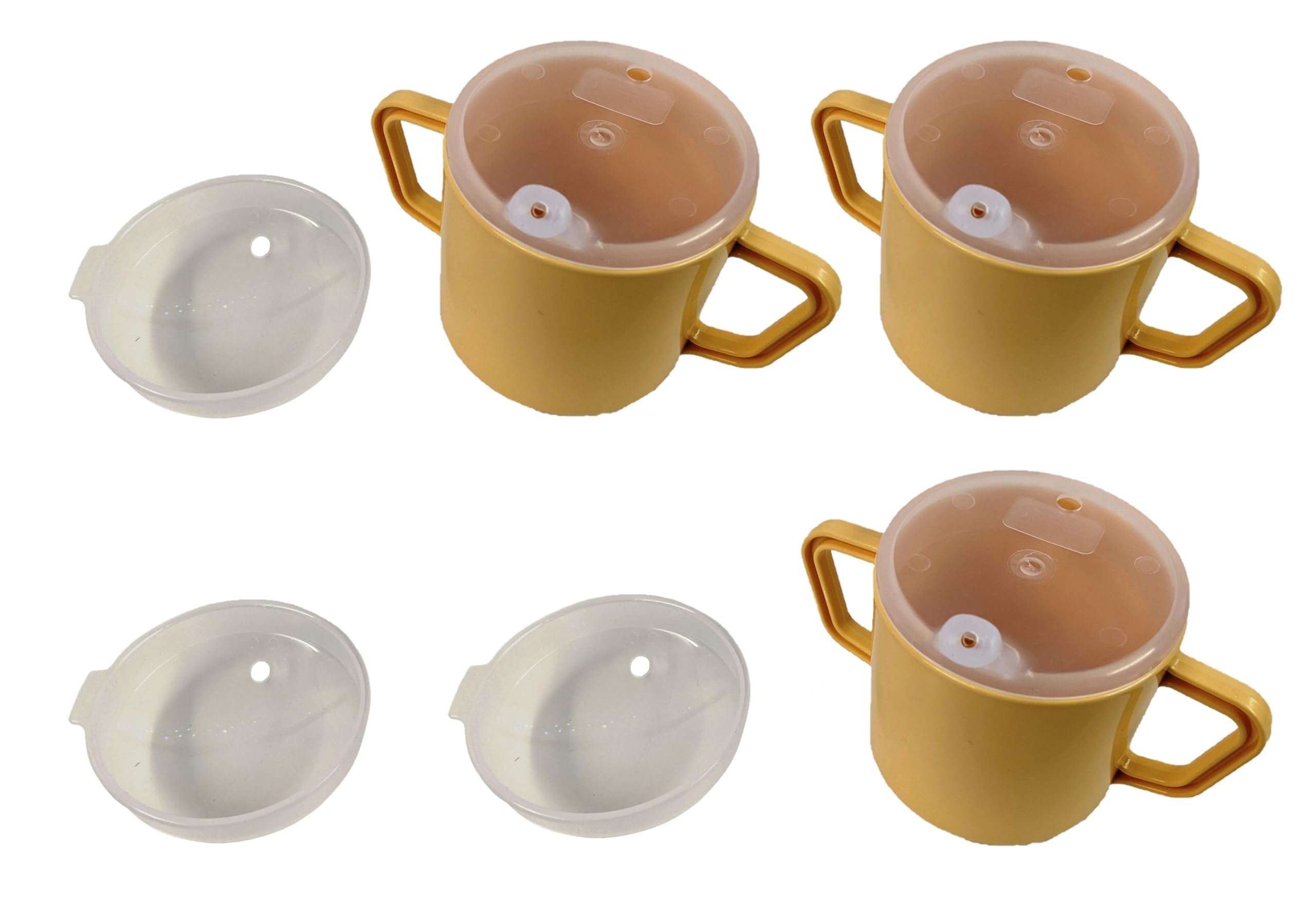 Lizzyoftheflowers 3 Pack - Sippy Cup for Adults - 250ml Non Spill Cup for Elderly. Strong, Easy Grip, 2 Handled Mug for Elderly. Two Types of No Spill Lids. Dishwasher Safe, Non BPA Plastic.