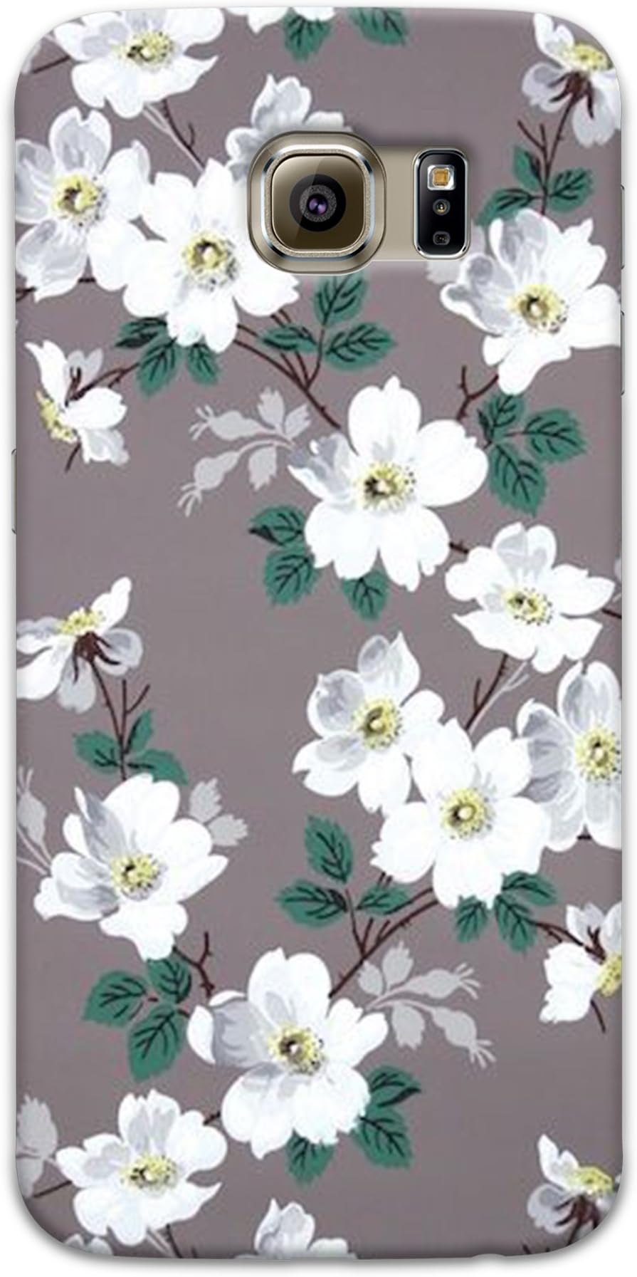 PICWIK® Designer Printed Back Cover/Hard Case for Samsung Galaxy S6 Edge Plus (White Flowers Design/Pattern) - J357