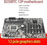 Zunedhys B250 BTC Mining Motherboard 12 PCIE LGA 1151 DDR4 16G RAM SATA3.0 6PIN view 6
