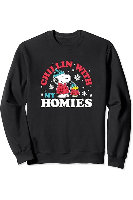Amazon.com: Peanuts - Snoopy Chillin With My Homies Sweatshirt 