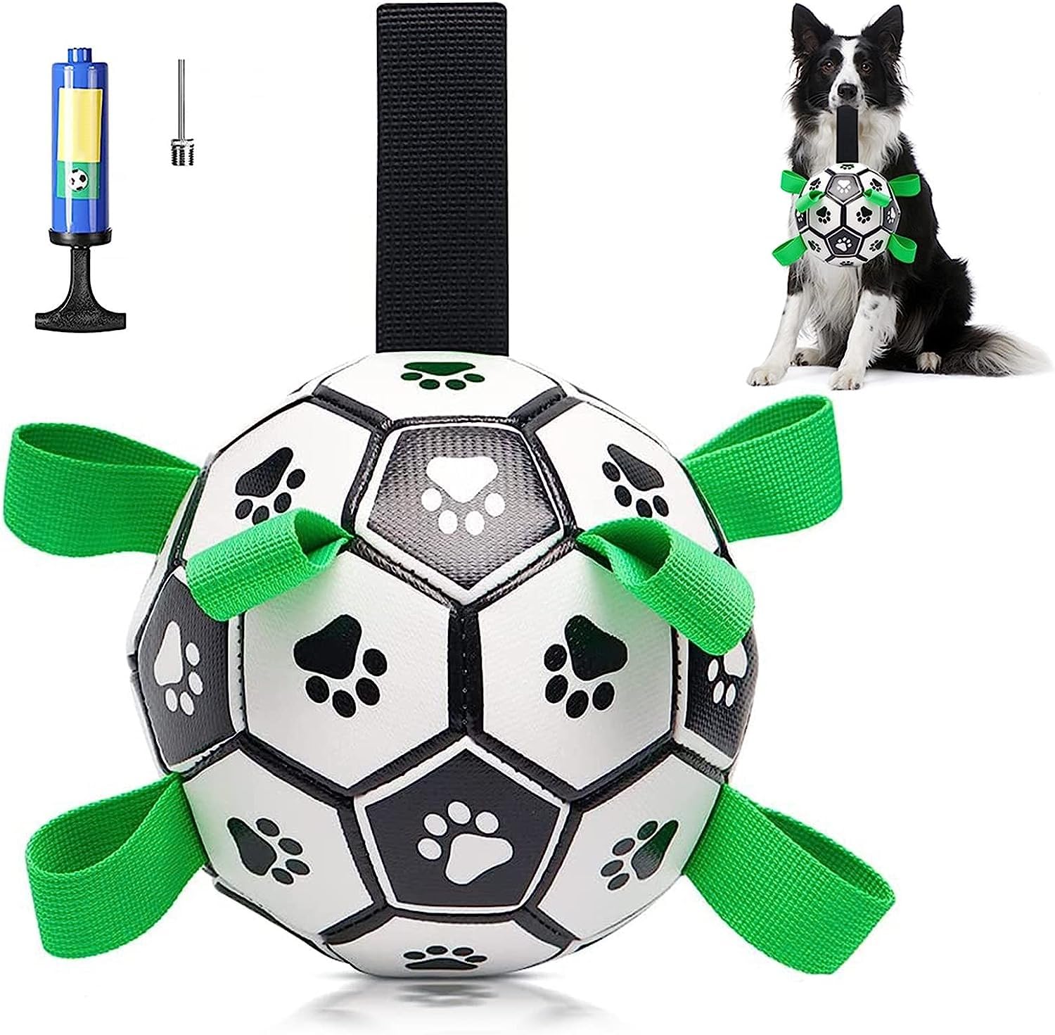 Voarge Dog Football Toys with Grab Tabs, Interactive Fetch Training Toy for Small & Medium Dogs, Durable Ball for Indoor & Outdoor Play