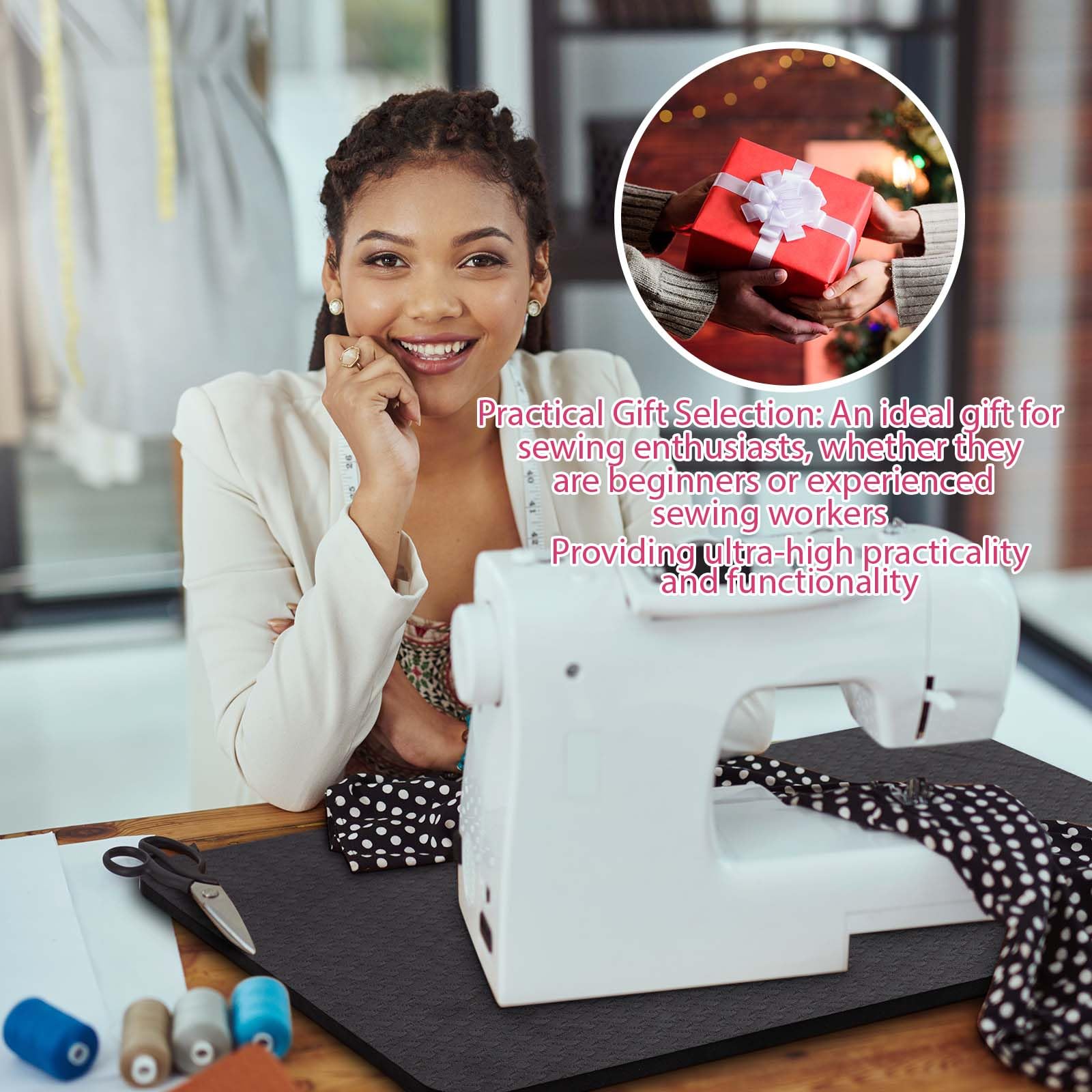2 Pcs Sewing Machine Muffling Mat Pedal Sewing Mat Reduce Vibrations Noise No Slip Machine Accessories for Quilting(15
