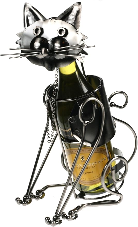 METAL WINE BOTTLE HOLDER CAT Amazon.co.uk Kitchen & Home