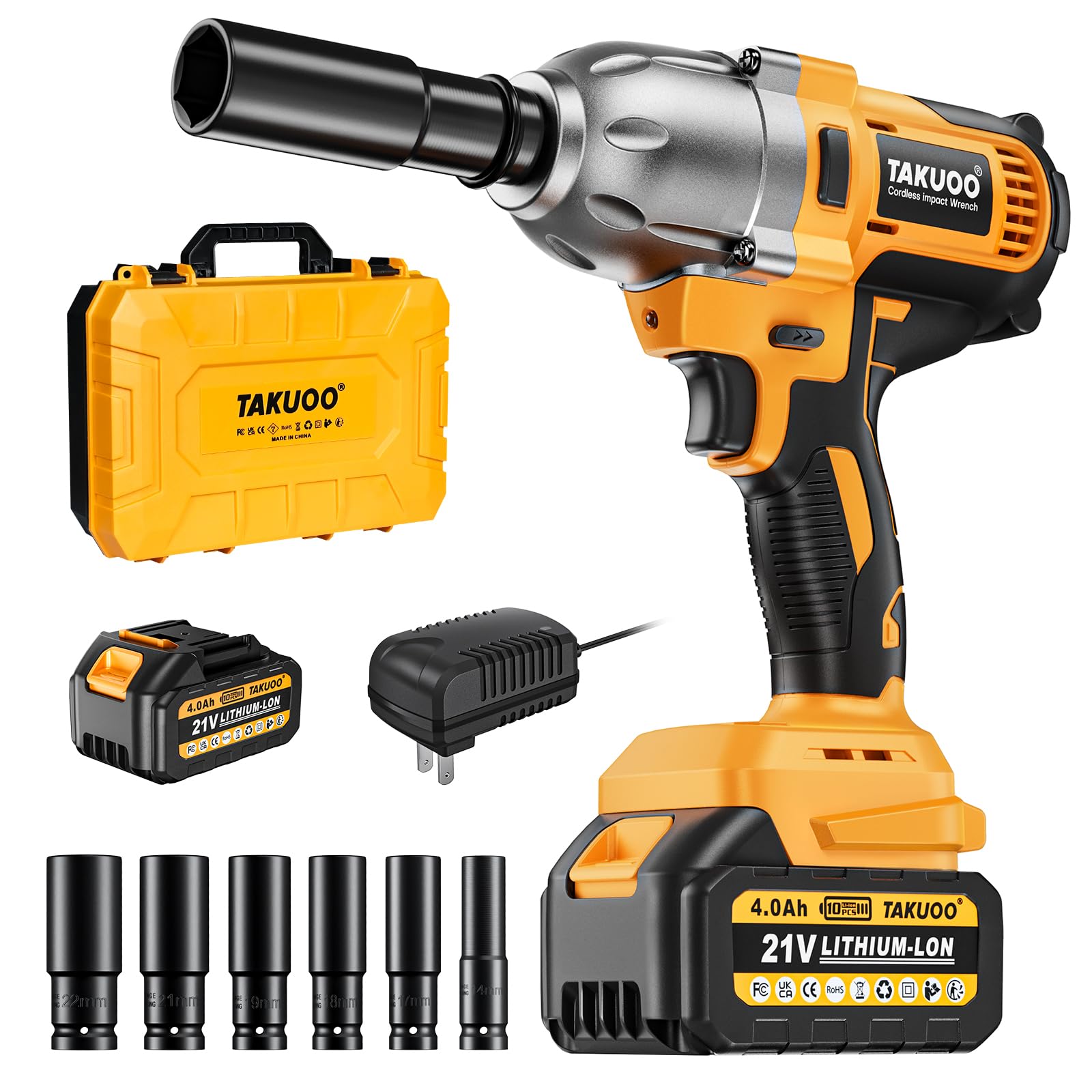 YesRight Cordless Impact Wrench – 1000N.m High Torque 1/2-Inch Brushless Gun With 2 Batteries & Charger