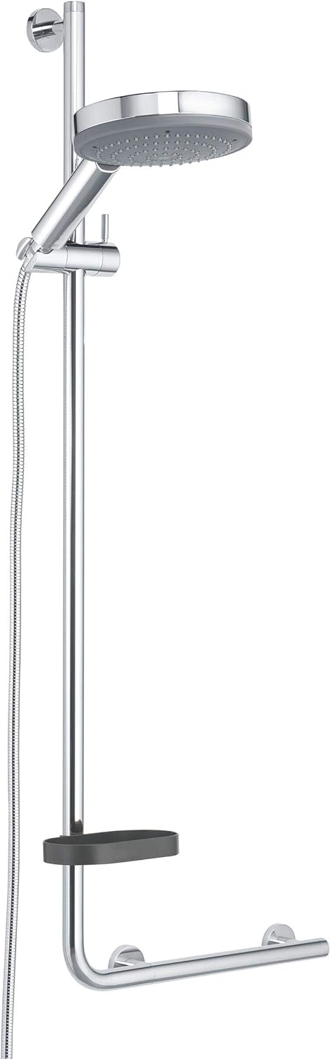 Tiger Boston Comfort & Safety Grab Shower Riser Rail, Left Version, Stainless Steel Polished, 45.3 x 114 x 7.7 cm - Image 4