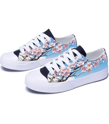 Amazon.com | GXZUORUI Cherry Blossom Low Top Canvas Sneakers Men