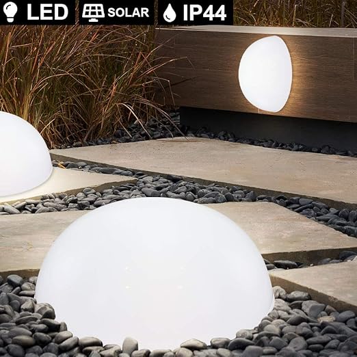 Led Solar Leuchten Set Wand Decken Weg Beleuchtungen Aussen Garten Lampen Halb Kugel Weiss Amazon De Beleuchtung