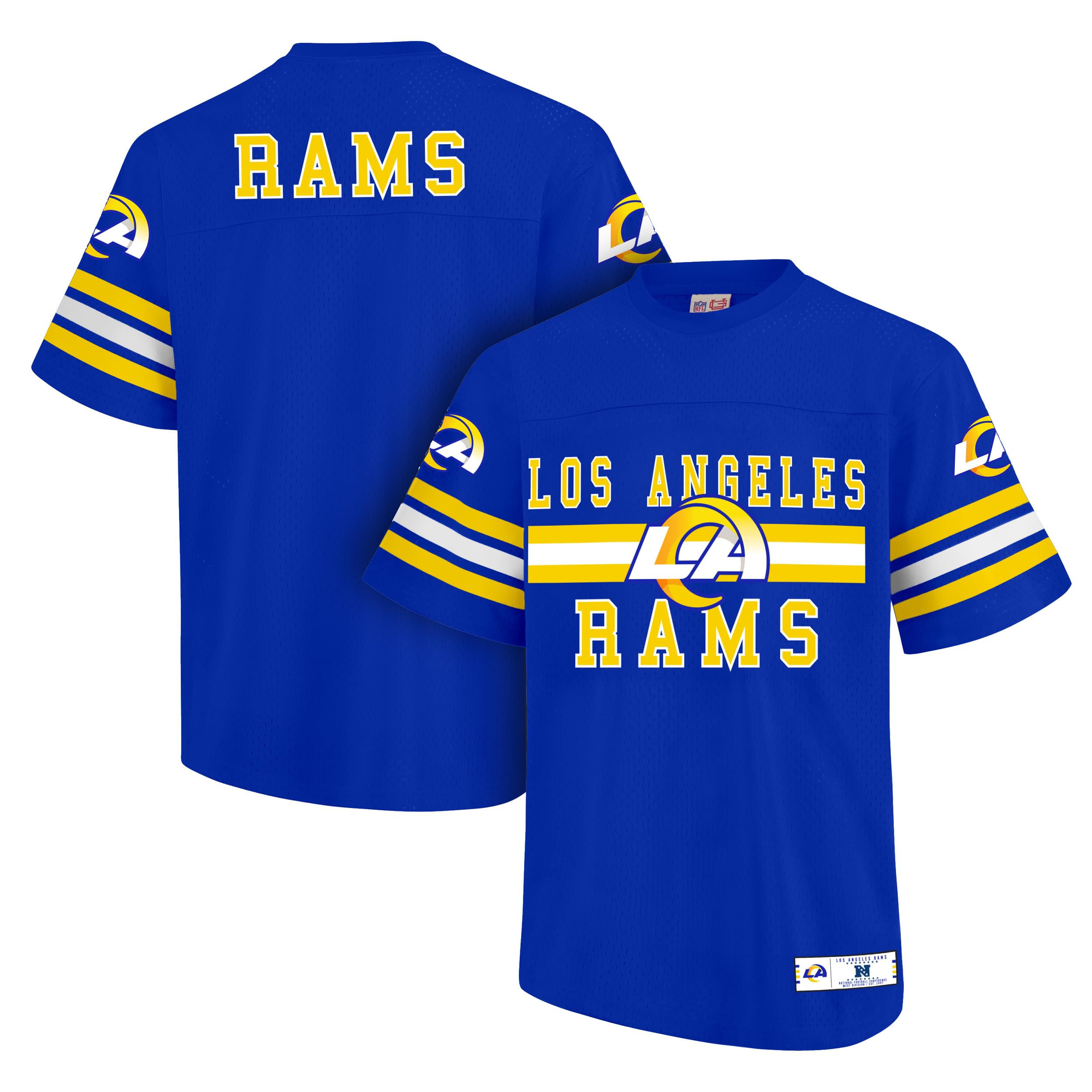 Ultra Game Adults NFL Official Soft Mesh Vintage Beast Mode T-Shirt, Los Angeles Rams, Team Color, Small Image