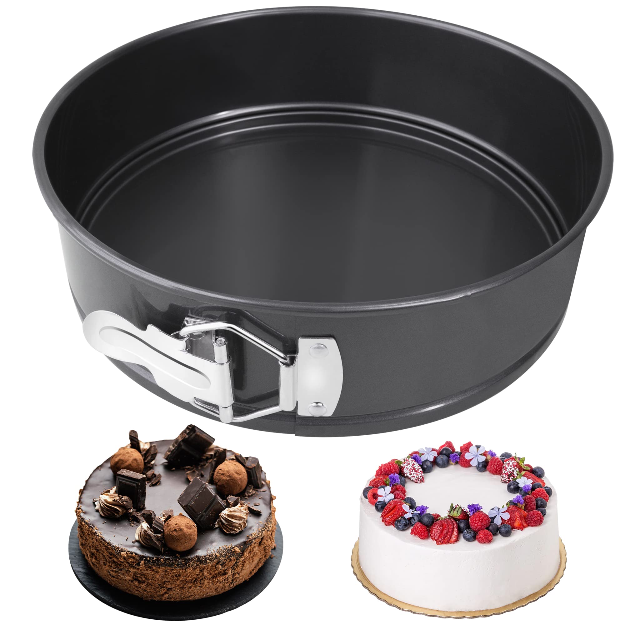 Grilzy 7 Inch Cake Tin - 18cm Non-Stick Round Springform Cake Tins for Baking Cheesecake at Home, Kitchen, and Restaurant
