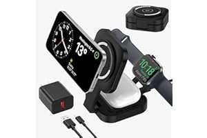 3 in 1 Wireless Charging Station for Apple Device, Foldable Wireless Charger Stand for Magsafe for iPhone 17/Air/16/15/14/13/