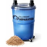 Rockler Dust Right Dust Separator w/ 36&rdquo; Hose &amp; 10Ga Bucket for Shop Vac | Dust Separator &ndash; Improved Dust Collection &ndash; Shop Vacuum Separator &ndash; 36" Hose Included &ndash; Heavy-Duty 10 Gal Bucket