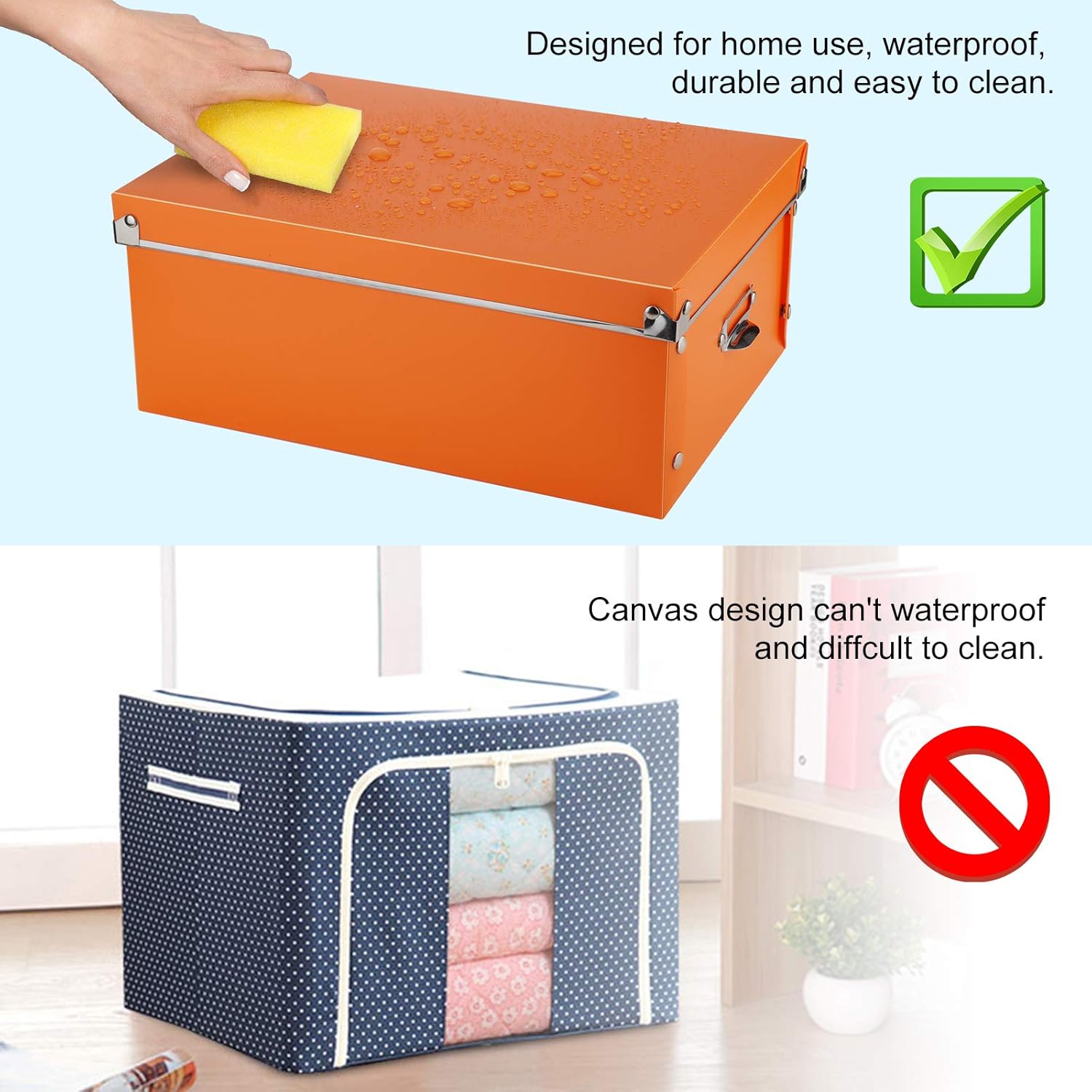 SEEKIND Photo Boxes Storage, Storage Boxes with lids and Handles Decorative, 3 in 1 Set, Multiple Size(Small/Medium/Large) Plastic Box for Photos, Tax Papers, Cosmetic, Socks, Snacks, Etc.(Orange). …: Office Products