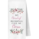 JWERBENPEY Gran Gifts Kitchen Towels Decorative,Gran Grandmother Gifts for Birthday,Call Me Gran Dish Towels,Grandmother Dish Hand Tea Towels for Kitchen Bathroom, 16x24 Inch