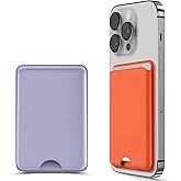 Siaincsy 2 Pack Magnetic Card Holder for iPhone 17/16/15/14/13/12 Series, for Magsafe Wallet, Stronger Magnetic Wallet with RFID Blocking, Holds 3 Cards, Orange & Purple