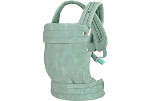 ·NEST BLANCHE· NEST BLANCHE Baby Carrier – Soft Cotton Linen Blend with Magnolia Jacquard Design, Adjustable and Ergonomic for Newborns and Toddlers (Teal)
