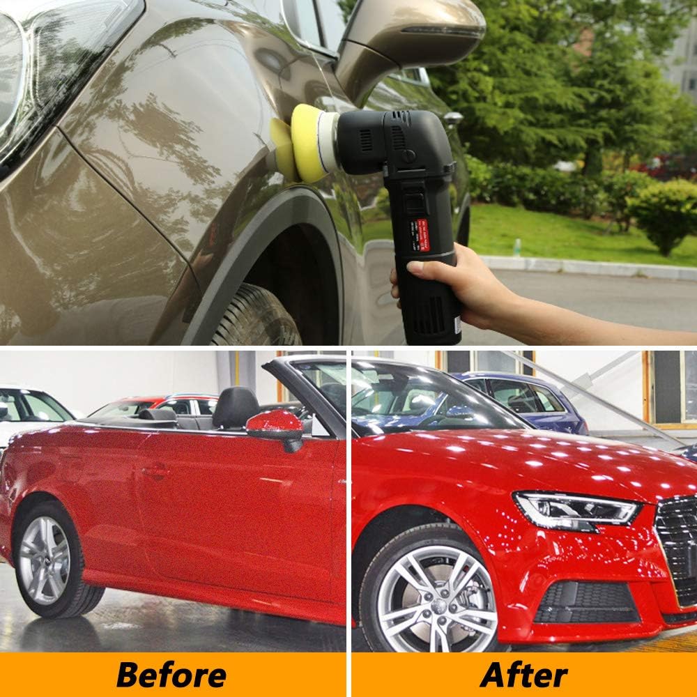 Polisher, SPTA Orbital Car Polisher 3 Inch 10mm/780W Variable Speed Orbit Dual Action Polisher Auto Detailing Tools Come with DA Polishing Pads+Sanding Discs+Pad Conditioning Brush+Car Scratch Remover: Automotive